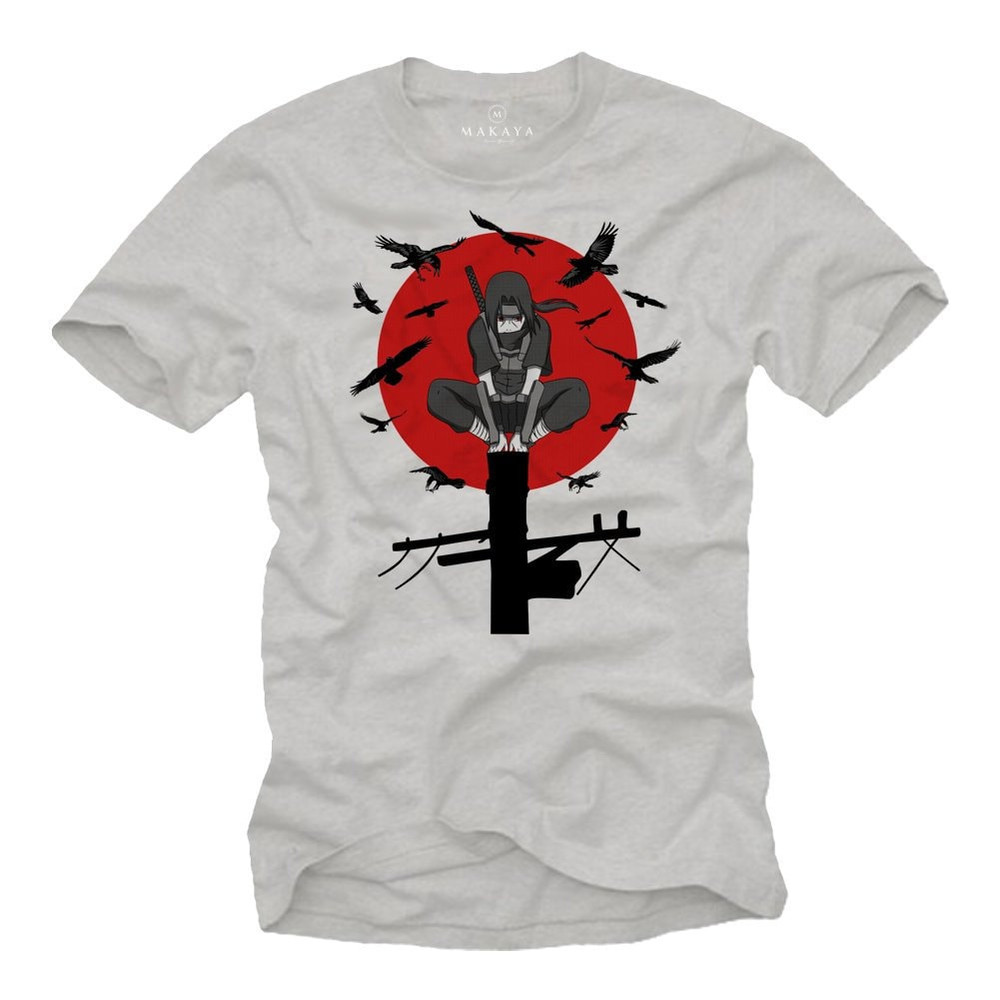 Manga Mens Shirt for Animefans with print in red and black, light grey, S-XXXXXL - 1.jpg
