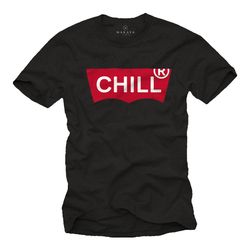mens t-shirt black with print - chill fancy shirt design for men boys and teens size s-5xl
