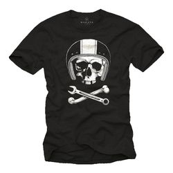 mens t-shirts mechanic skull cool motorcycle gifts for men s-xxxxxl