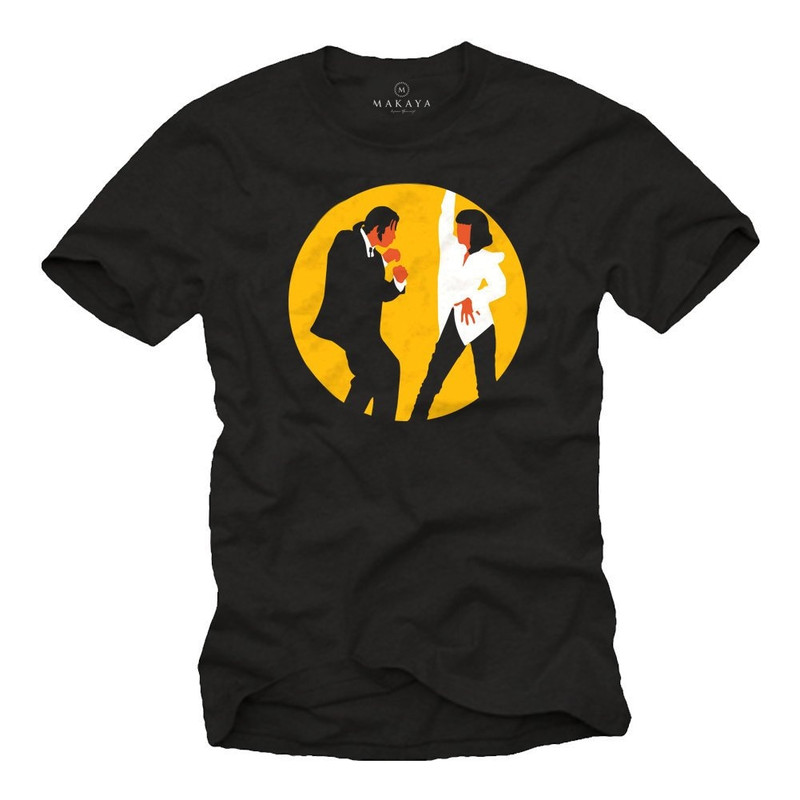 Men's T-shirt with Print - Pulp Dance - Gifts for Dancers Vintage Motif Mia & Vincent Dancing Size S-5XL - 1.jpg