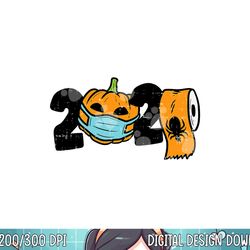 2020 pumpkin in mask toilet paper halloween quarantine png, sublimation copy