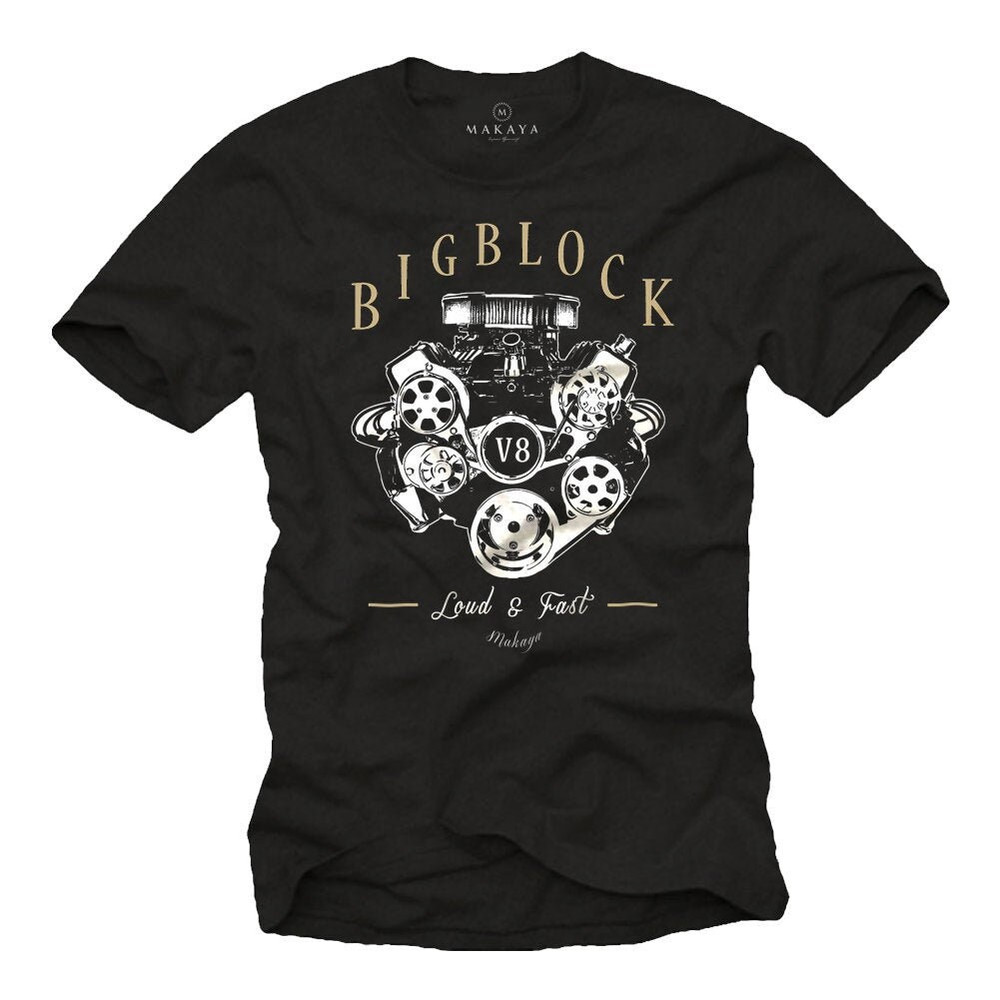 Rockabilly Men's T-Shirt Black - V8 Big Block Engine - US Muscle Car Tee Shirt S-XXXXXL - 1.jpg