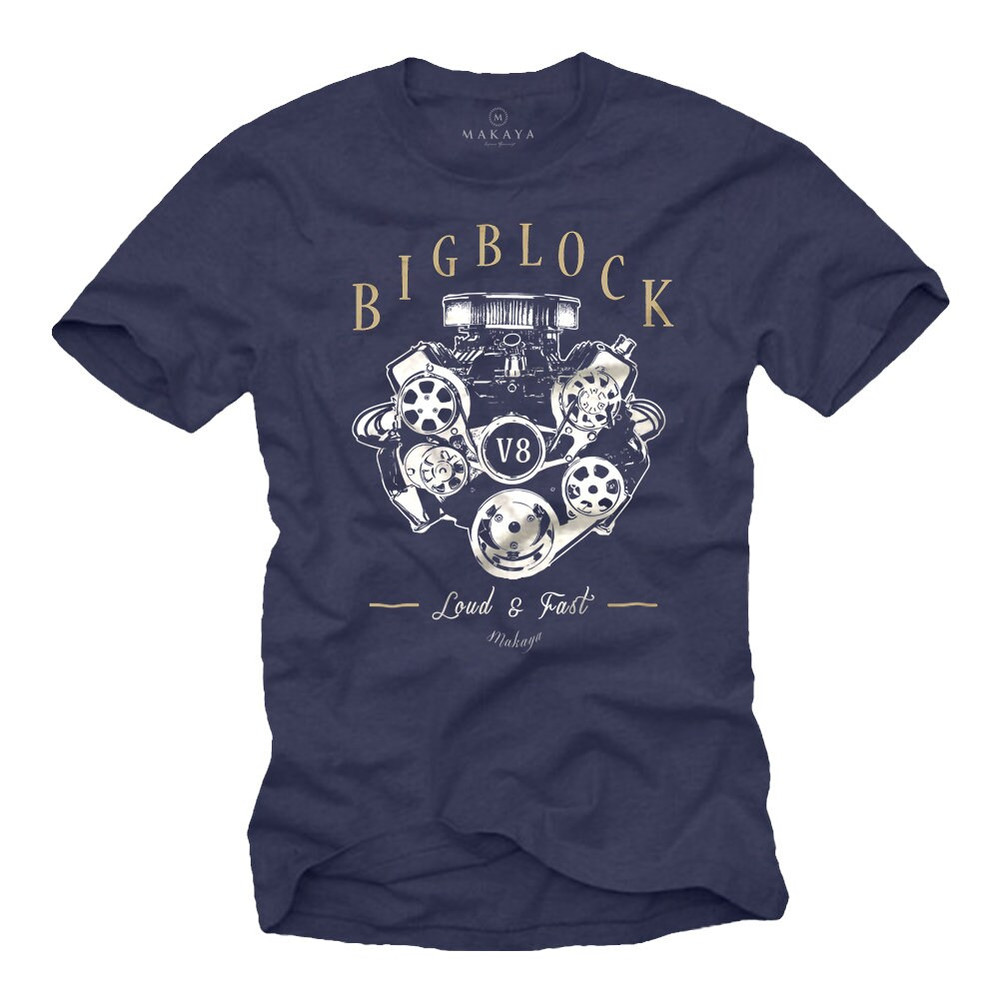 Rockabilly Men's T-Shirt Black - V8 Big Block Engine - US Muscle Car Tee Shirt S-XXXXXL - 2.jpg