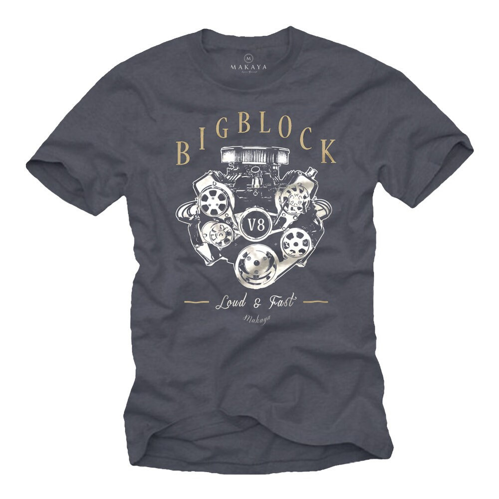 Rockabilly Men's T-Shirt Black - V8 Big Block Engine - US Muscle Car Tee Shirt S-XXXXXL - 3.jpg