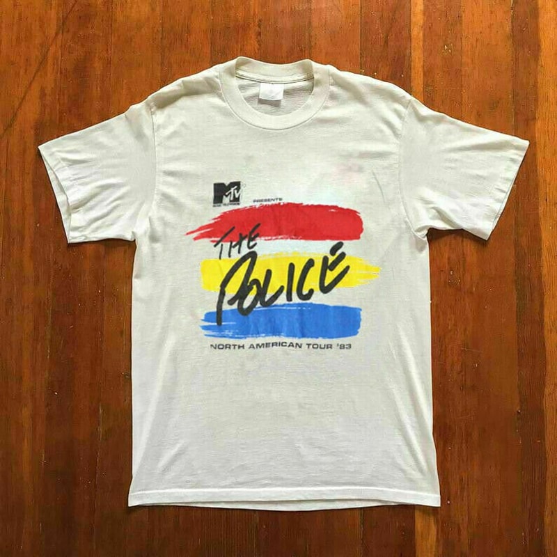 1983 The Police MTV North American Men's Tshirt Size USA Unisex Heavy Cotton - 1.jpg