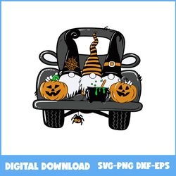 halloween truck gnomies svg, gnomies svg, truck svg, pumpkin svg, halloween svg, png eps dxf digital file