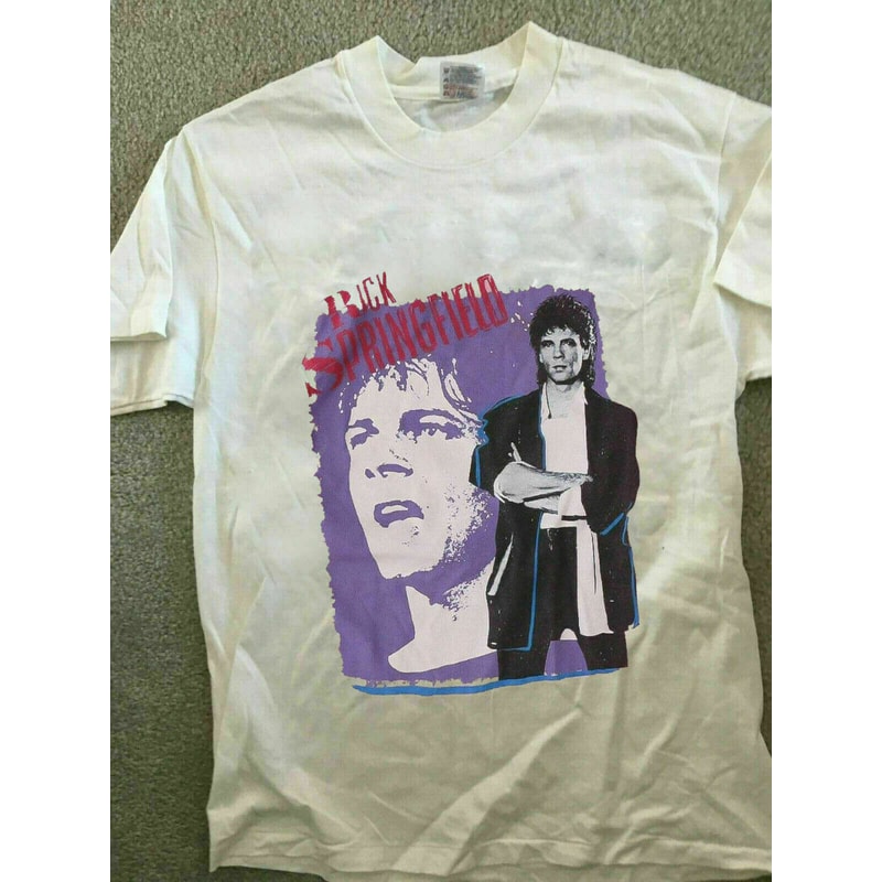 NEW Rick Springfield Vintage 1984 Band Tour Concer Men's Tshirt Size USA Unisex Heavy Cotton - 1.jpg