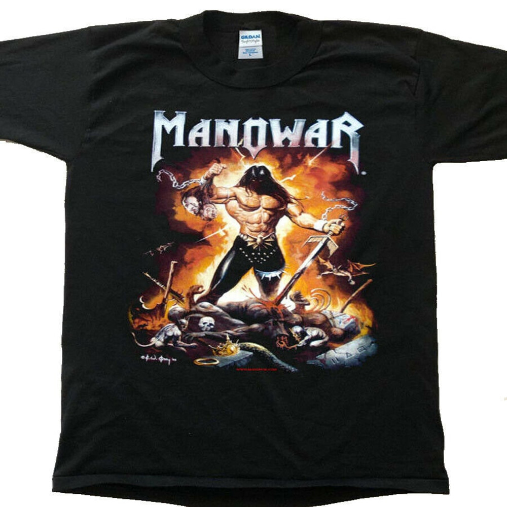 Vintage MANOWAR The Dawn Of Battle 2002 Ments tshirt Size USA Unisex - 1.jpg