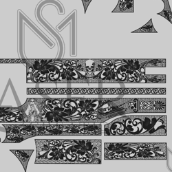 sm-laser-creation colt 1911 scroll with skull degasin
