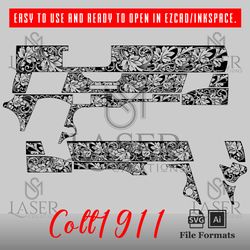 sm-laser-creation kimber  1911 .45 acp scroll design