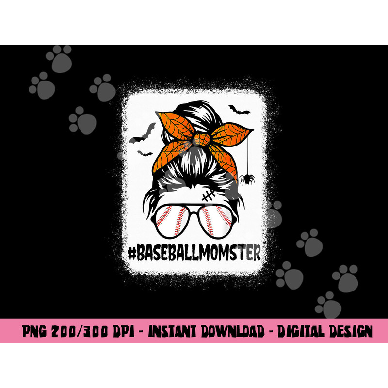 Baseball Momster Shirt For Women Halloween Mom Messy Bun png, sublimation copy.jpg