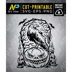 crow svg, halloween svg, pumpkins svg, pumpkins face ,emotion, svg for cricut