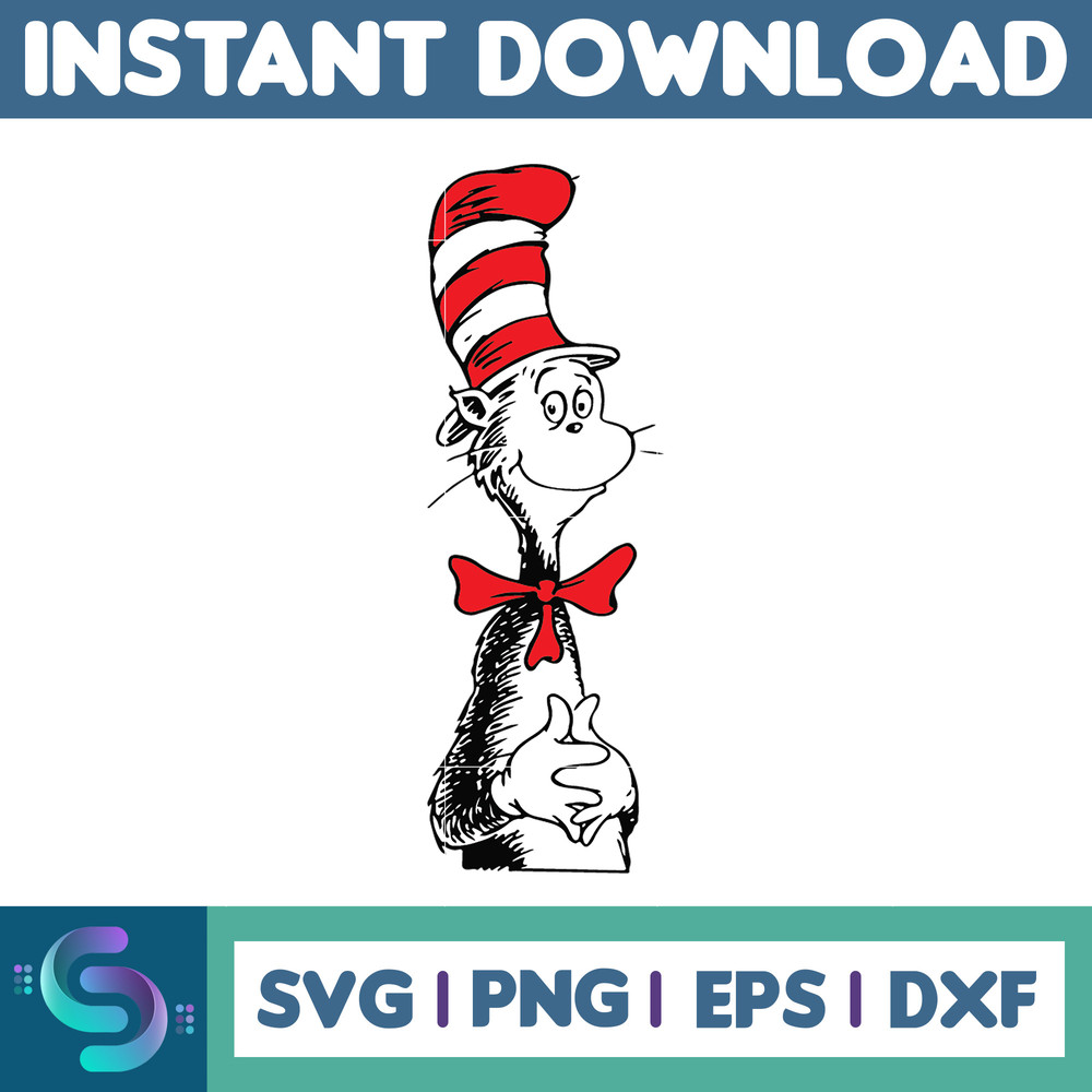 Dr.Suess Svg, Dxf, Png, Dr.Suess book Png, Dr. Suess Png, Sublimation, Cat in the Hat cricut, Instant Download (43).jpg
