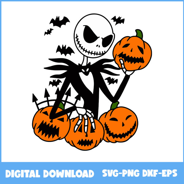 Jack Skellington Pumpkin Halloween Svg, Jack Skellington Svg - Inspire ...