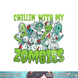 awesome spooky zombie chicas costume chillin with my zombies png, sublimation copy