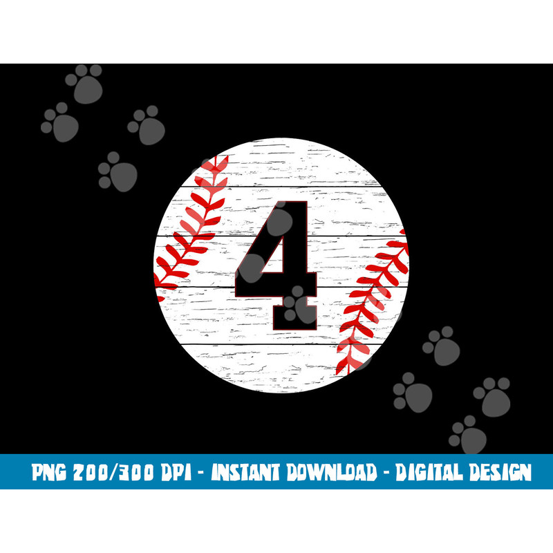 Baseball Number 4 Ball Vintage for Baseball Players Gift png, sublimation copy.jpg
