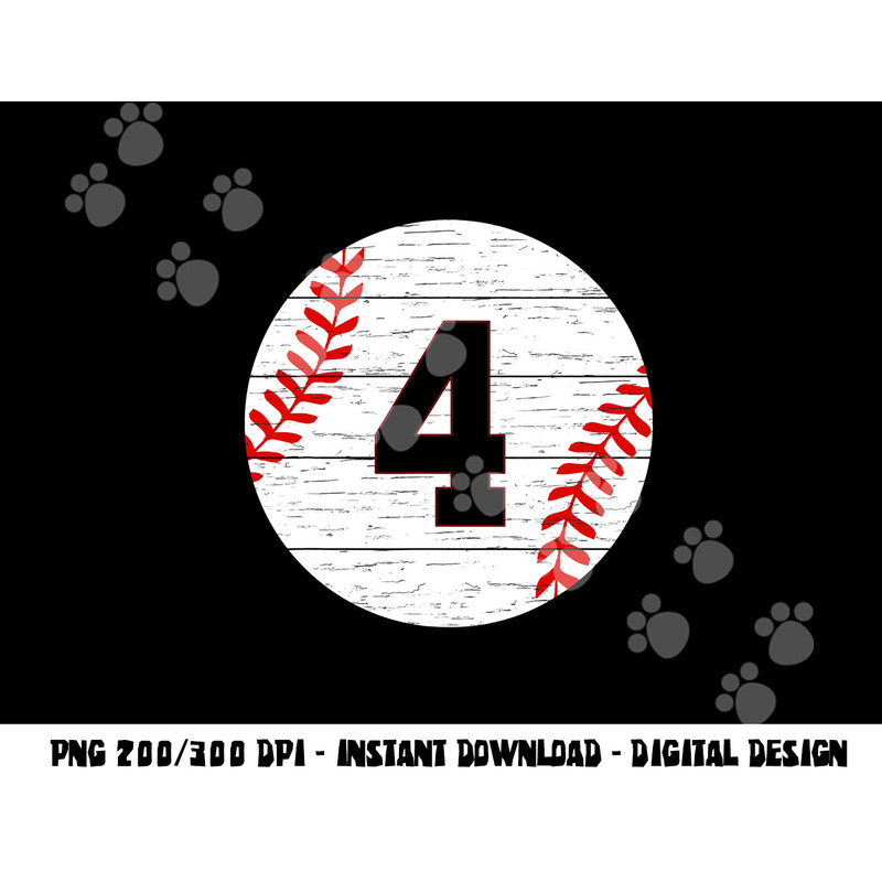 Baseball Number 4 Ball Vintage for Baseball Players Gift png, sublimation copy.jpg