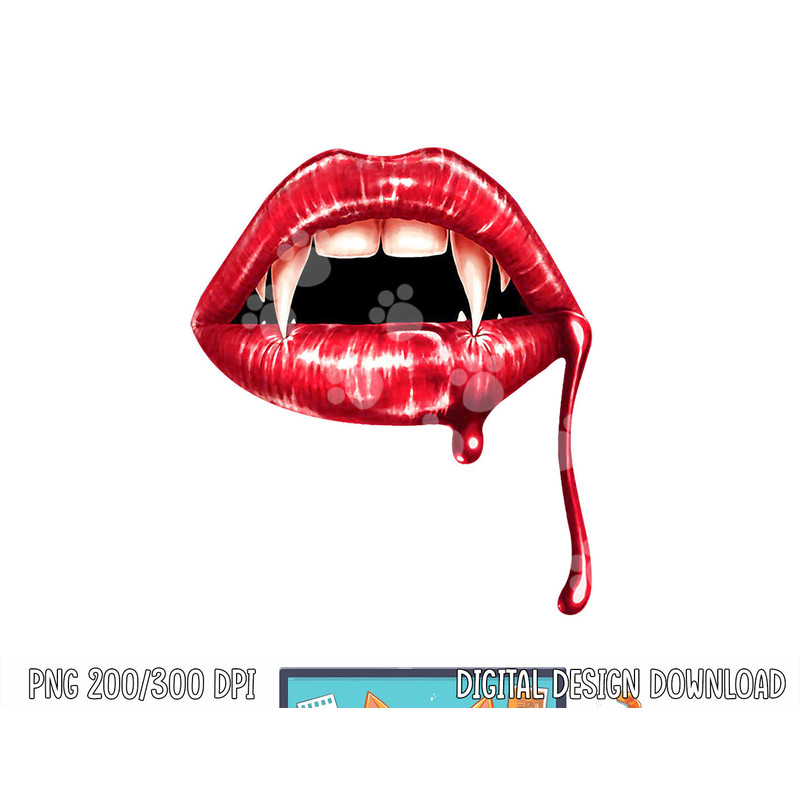Awesome Vampire Fangs Lips Halloween Trick Or Treat png, sublimation copy.jpg