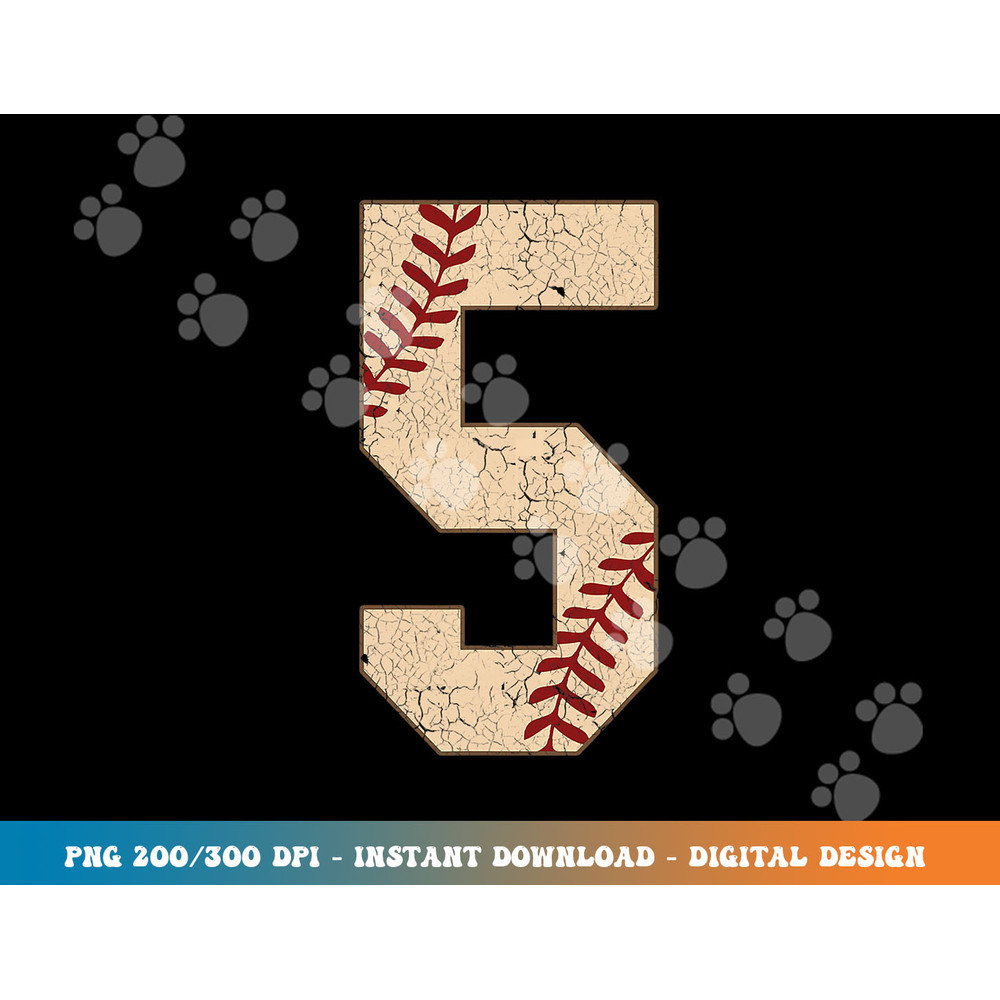 Baseball Number 5 Softball Gift For Baseball Players png, sublimation copy.jpg