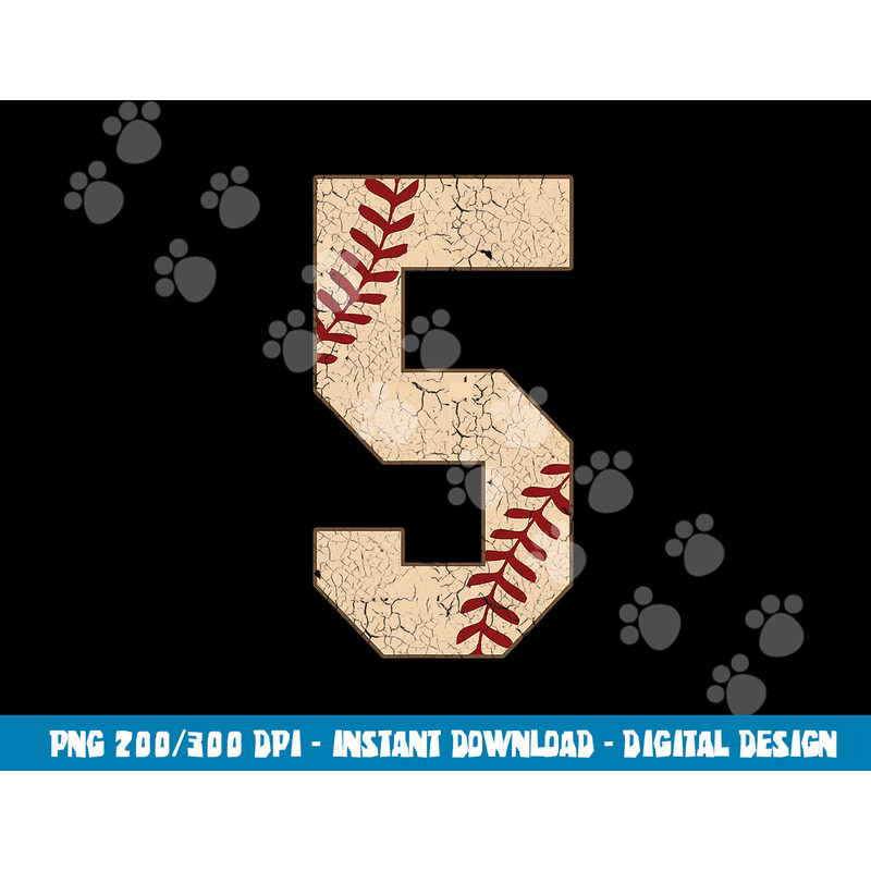 Baseball Number 5 Softball Gift For Baseball Players png, sublimation copy.jpg