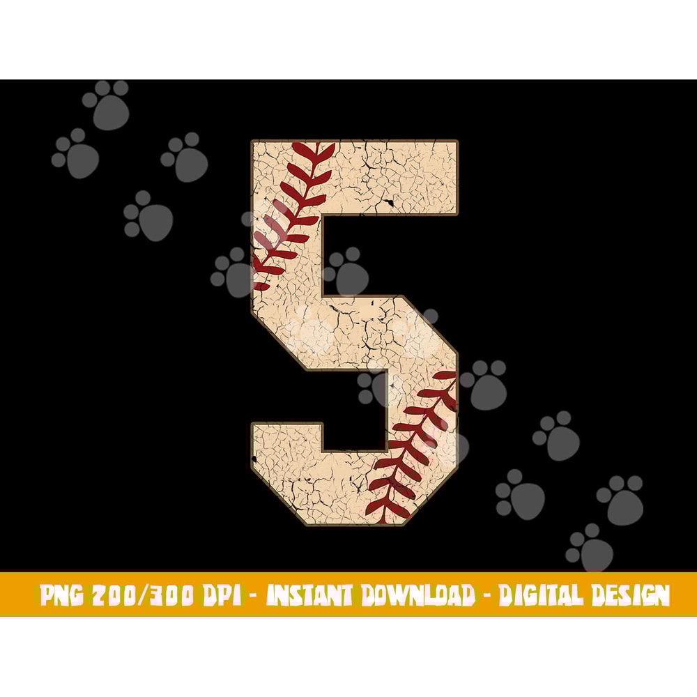 Baseball Number 5 Softball Gift For Baseball Players png, sublimation copy.jpg