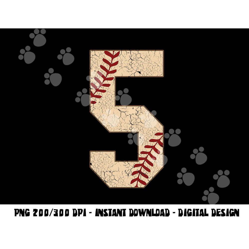 Baseball Number 5 Softball Gift For Baseball Players png, sublimation copy.jpg