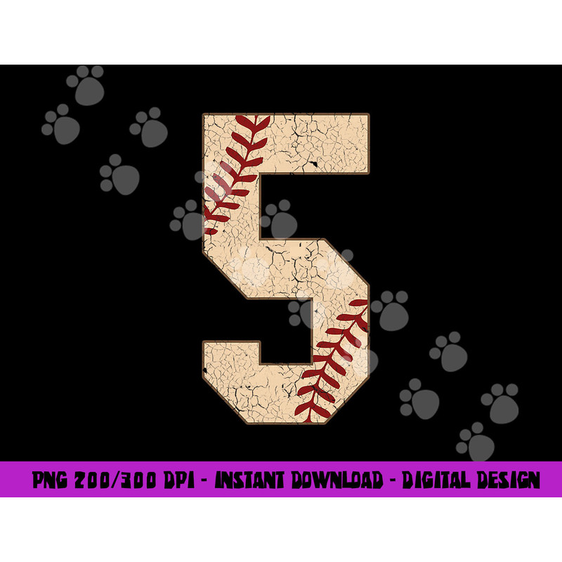 Baseball Number 5 Softball Gift For Baseball Players png, sublimation copy.jpg