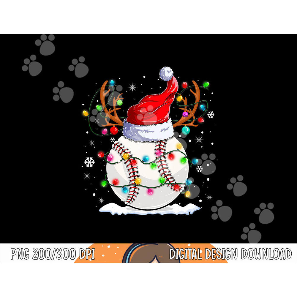 Baseball Santa Hat Reindeer Christmas Lights Funny Xmas png,sublimation copy.jpg