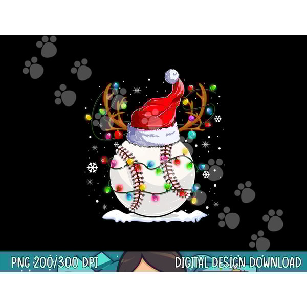 Baseball Santa Hat Reindeer Christmas Lights Funny Xmas png,sublimation copy.jpg