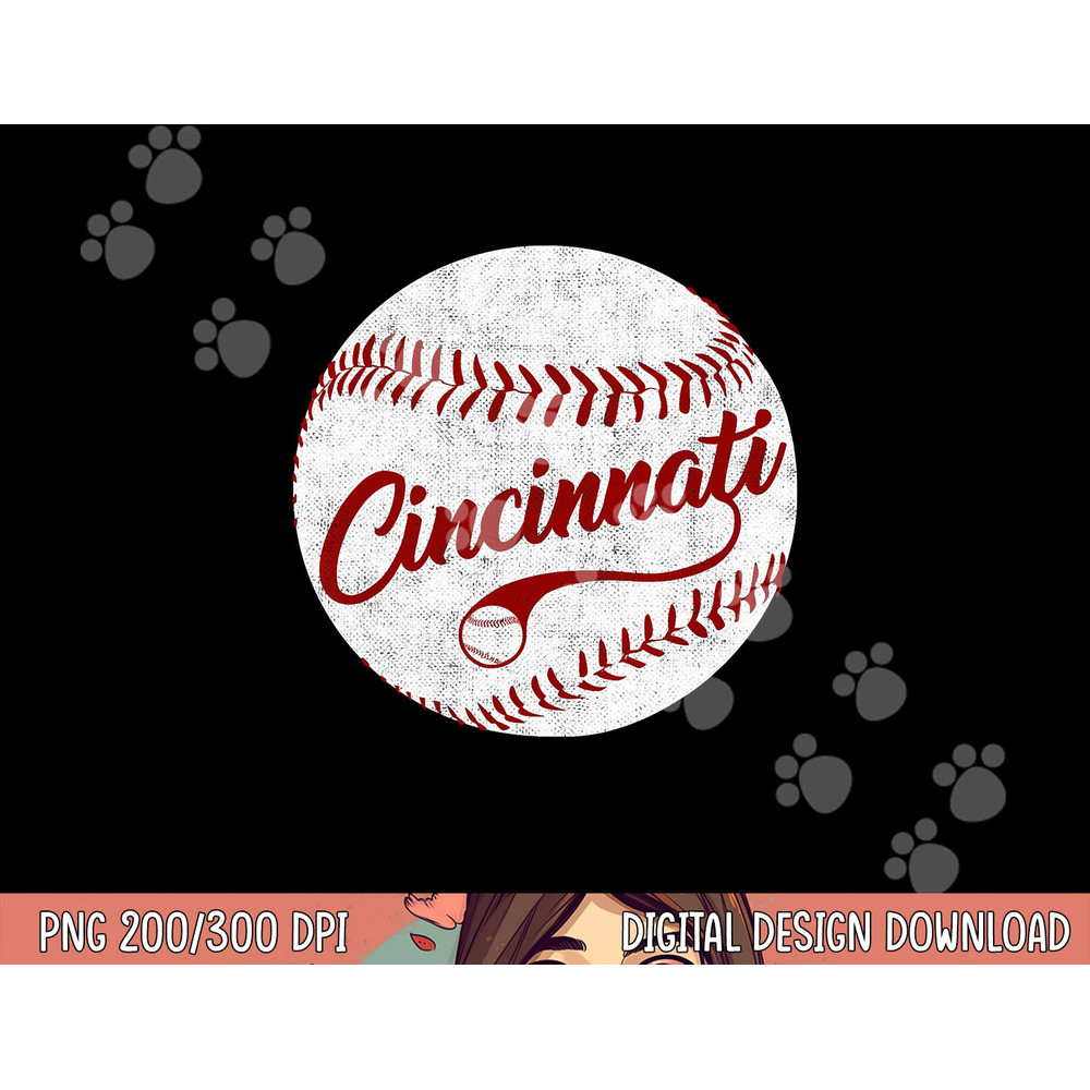 Baseball Cincinnati Vintage Ball Red Seam National Pastime png, sublimation copy.jpg