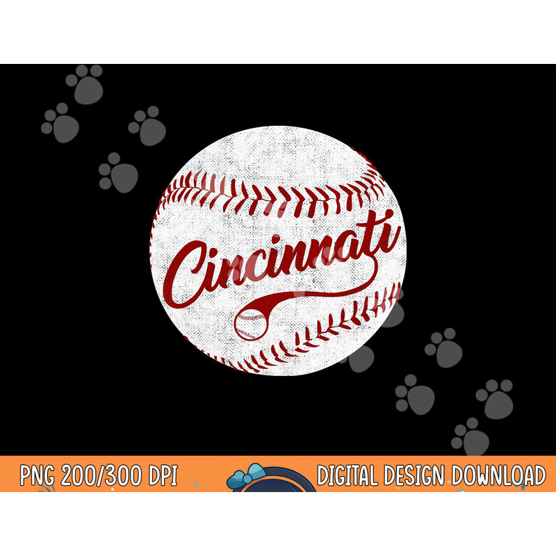 Baseball Cincinnati Vintage Ball Red Seam National Pastime png, sublimation copy.jpg