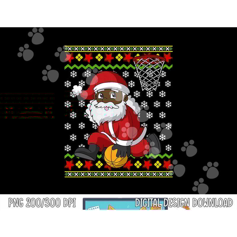 Basketball Black African American Santa Claus Slam Dunk png,sublimation copy.jpg