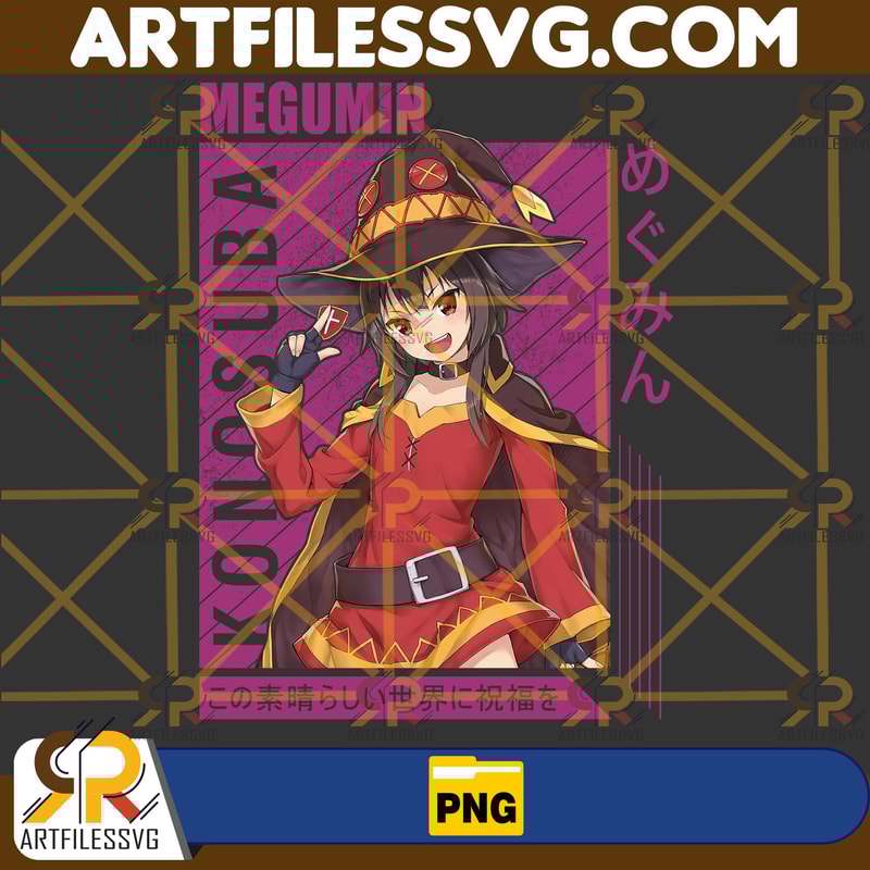 Megumin Png, Anime Png, Japanese Png, Anime Silhouette Png, Anime Character, Anime Vector Files, Digital Download (17).jpg