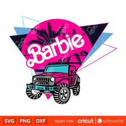 1980s Barbie Car Svg, Barbie Doll Svg, Girly Pink Svg, Retro Svg, Cricut, Silhouette Vector Cut File
