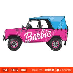 Retro Jeep Barbie Svg, Barbie Doll Svg, Girly Pink Svg, Retro Svg, Cricut, Silhouette Vector Cut File