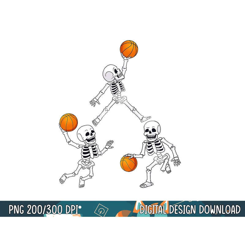 Basketball Halloween Skeleton Dunking Dribble Boys Kids Teen png, sublimation copy.jpg