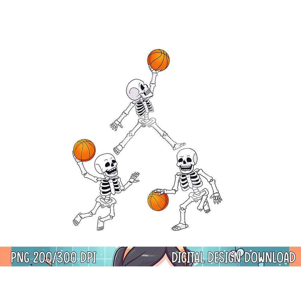 Basketball Halloween Skeleton Dunking Dribble Boys Kids Teen png, sublimation copy.jpg