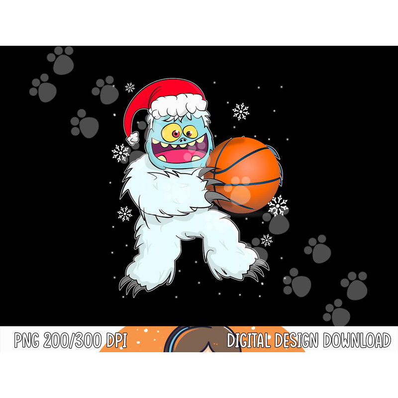 Basketball Player Yeti Abominable Snowman Christmas Pajama png,sublimation copy.jpg