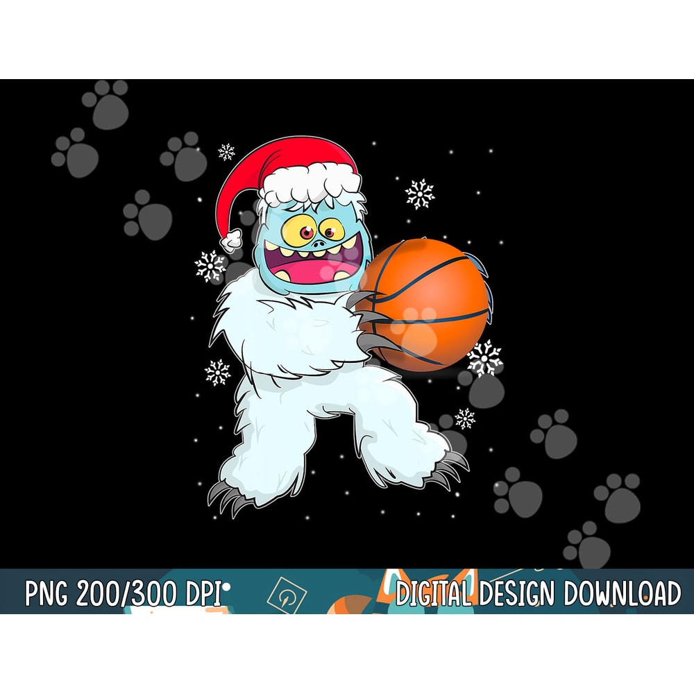 Basketball Player Yeti Abominable Snowman Christmas Pajama png,sublimation copy.jpg