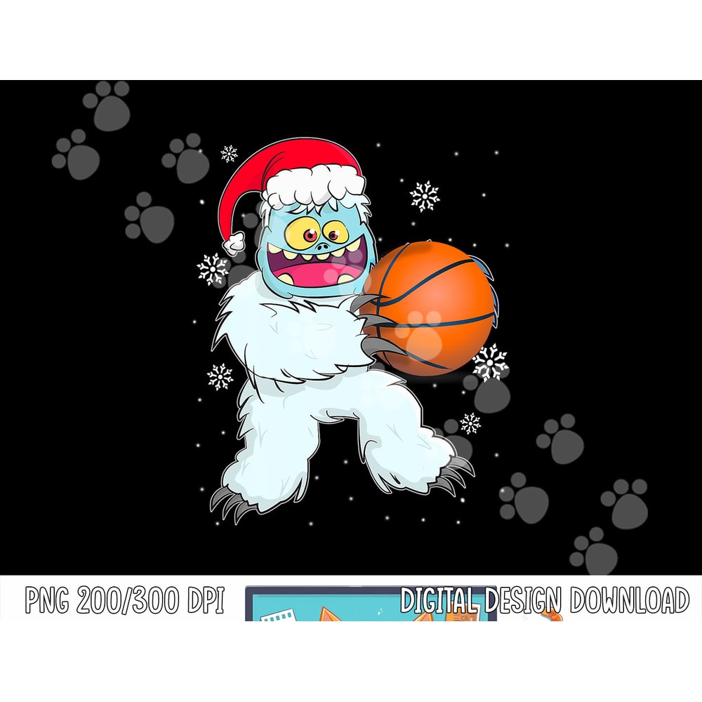 Basketball Player Yeti Abominable Snowman Christmas Pajama png,sublimation copy.jpg