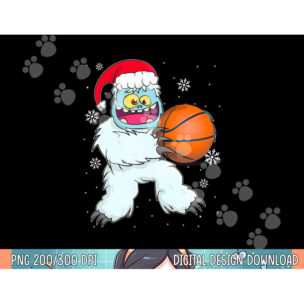 Basketball Player Yeti Abominable Snowman Christmas Pajama png,sublimation copy.jpg