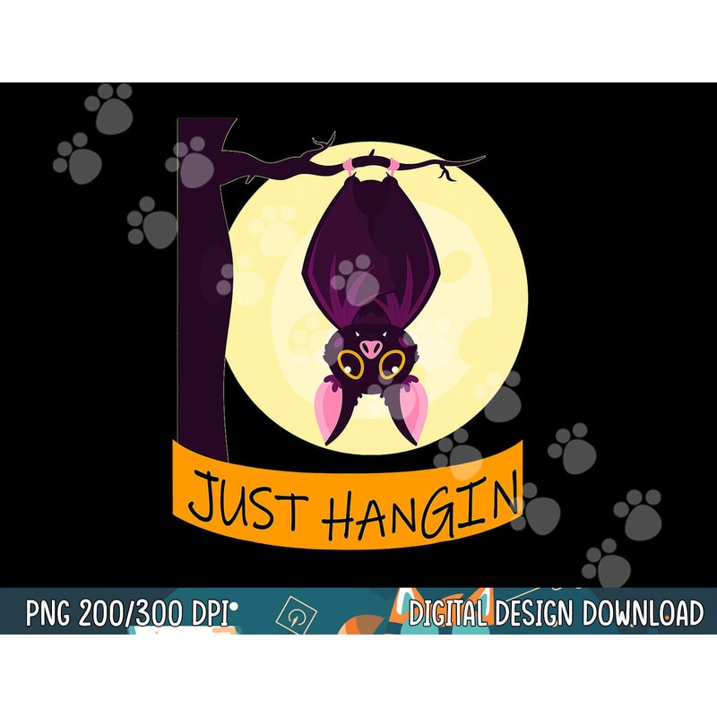 Bat Just hangin Halloween png, sublimation copy.jpg