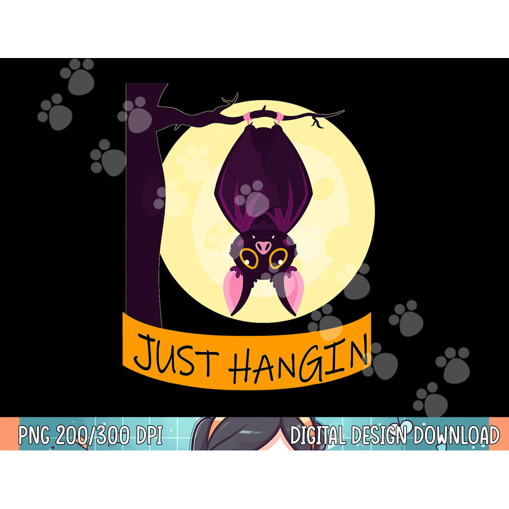 Bat Just hangin Halloween png, sublimation copy.jpg