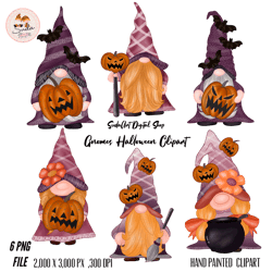 gnome halloween png clipart,hand drawn graphics,halloween design,design digital download