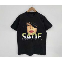 s.a.d.e face shirt, diamond singer tour concert black t-shirt, retro sade shirt, music singer rapper shirt, vintage styl