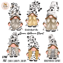 gnome cute halloween digital,digital clipart,png file,halloween digital download,hand drawn graphics,