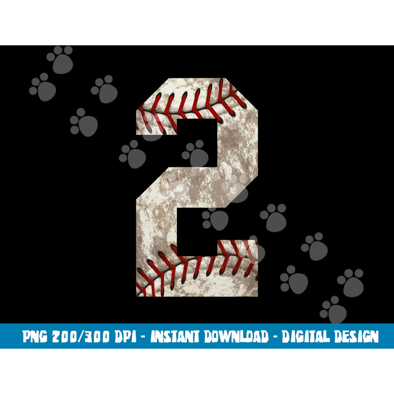 Baseball Team Player Jersey Number 2 Distressed Ball png, sublimation copy.jpg