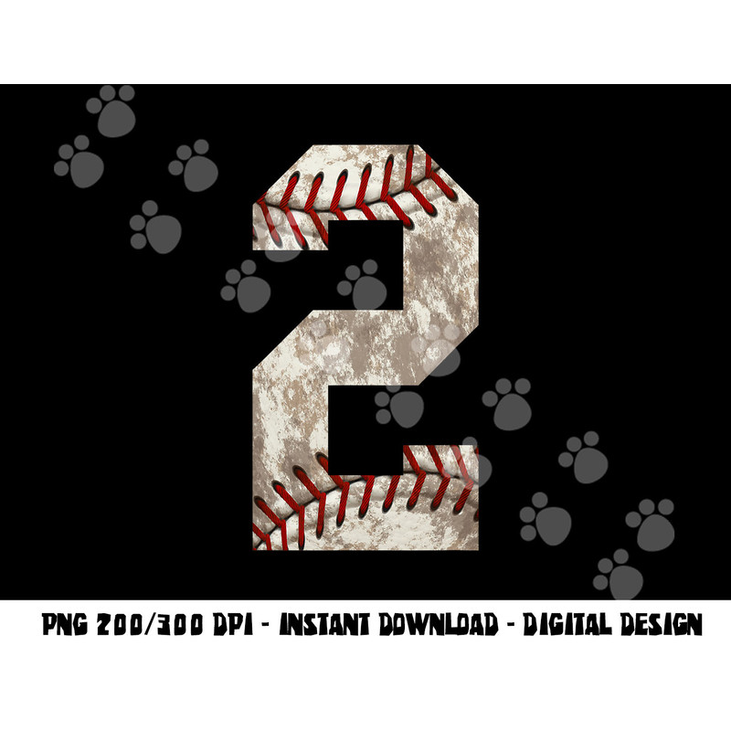 Baseball Team Player Jersey Number 2 Distressed Ball png, sublimation copy.jpg