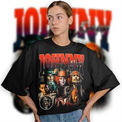 limited johnny depp vintage t-shirt, graphic unisex t-shirt, retro 90's johnny depp fans homage t-shirt, gift for women
