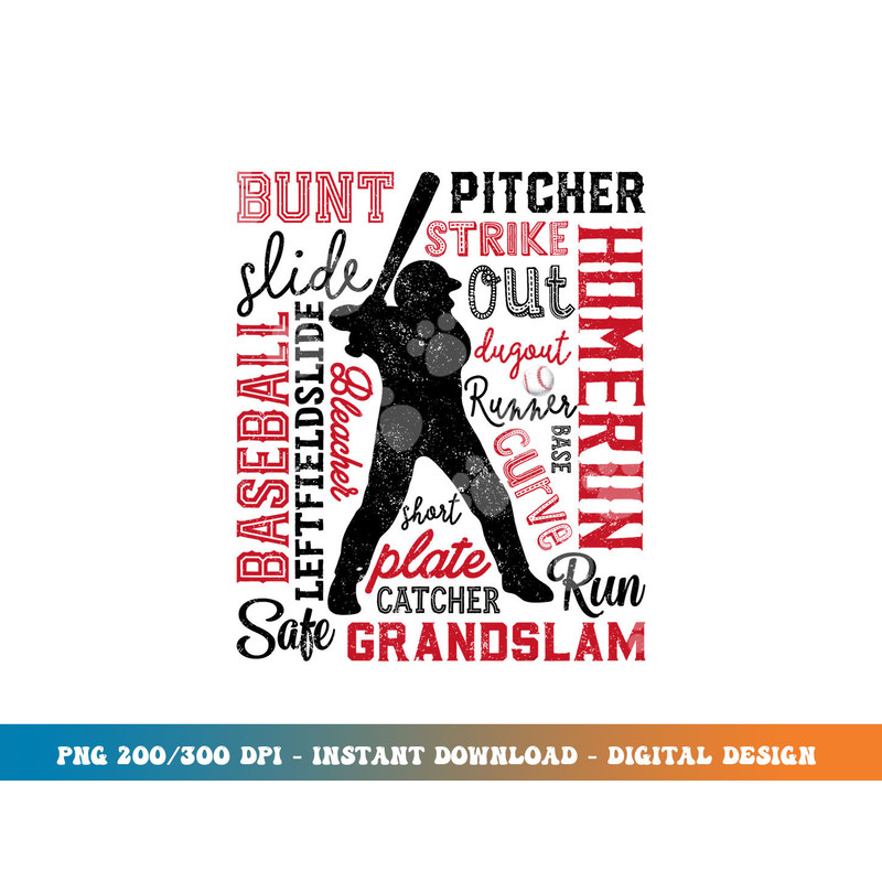 Baseball Typography Word Art Boys Men Vintage Player Batter png, sublimation copy.jpg